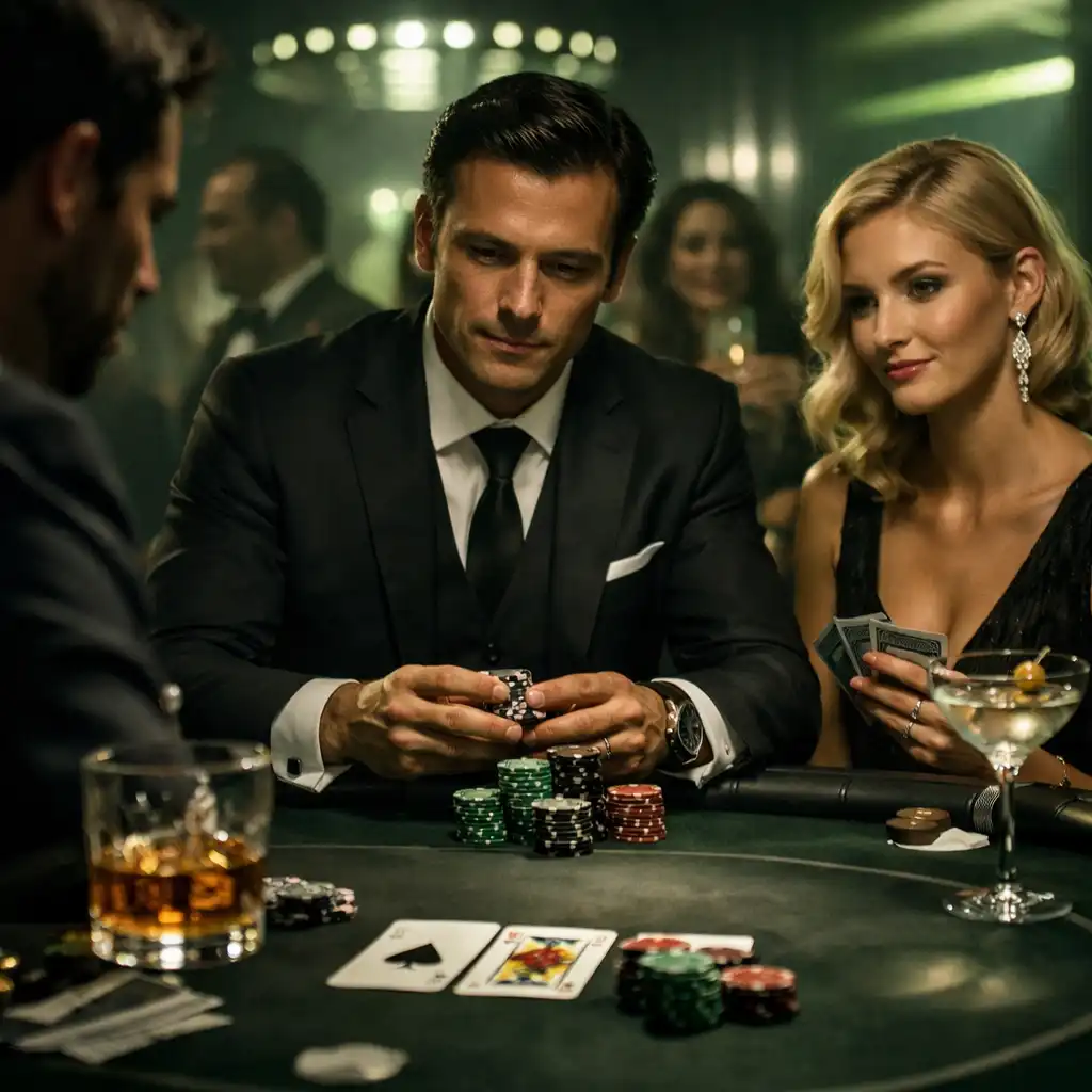 Wieczór pokerowy offline z profesjonalnym stołem i prowadzącym podczas wydarzenia GOOL TRAVEL