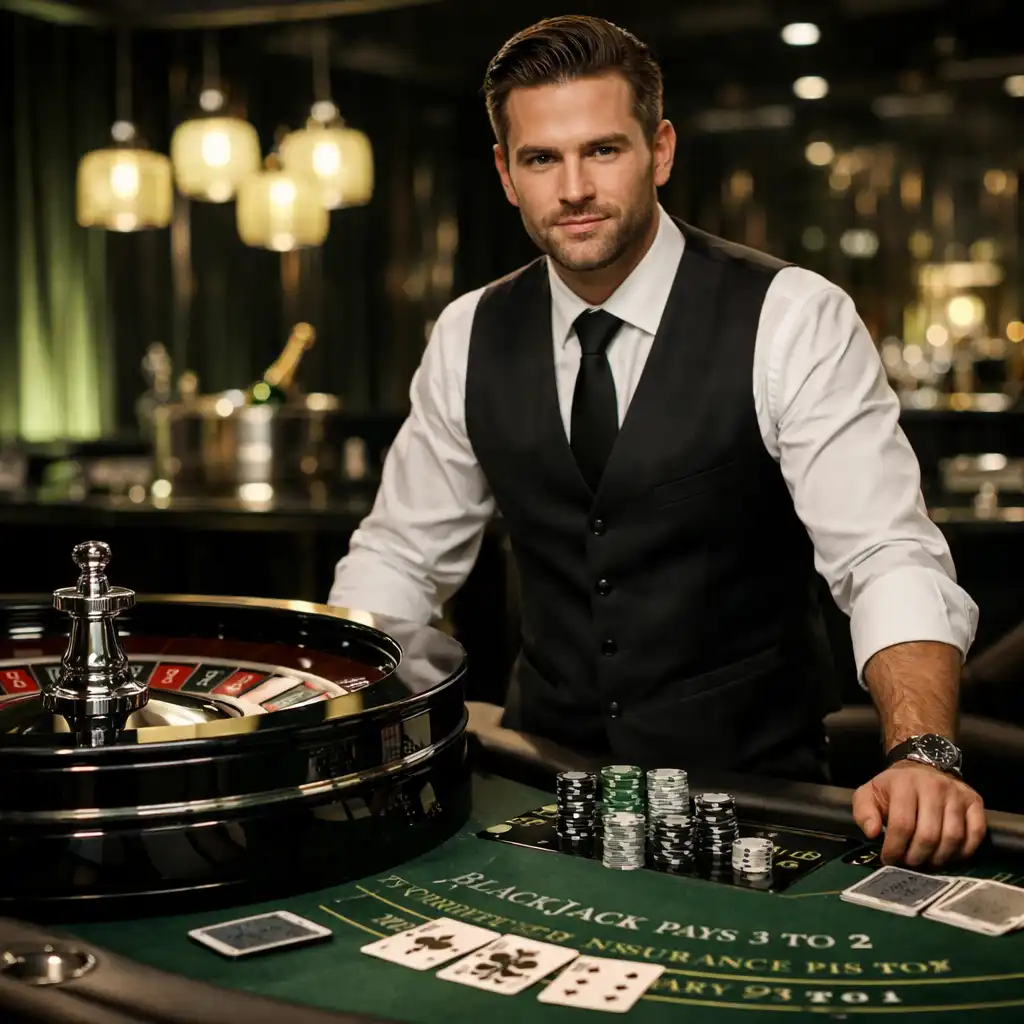 Profesjonalne stoły ruletki i blackjacka z obsługą krupierów podczas eventu